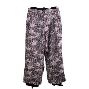 Foursquare 5K Snowboard Pants Men’s Large Gray Camo Maple Leaf Ski Snow Winter